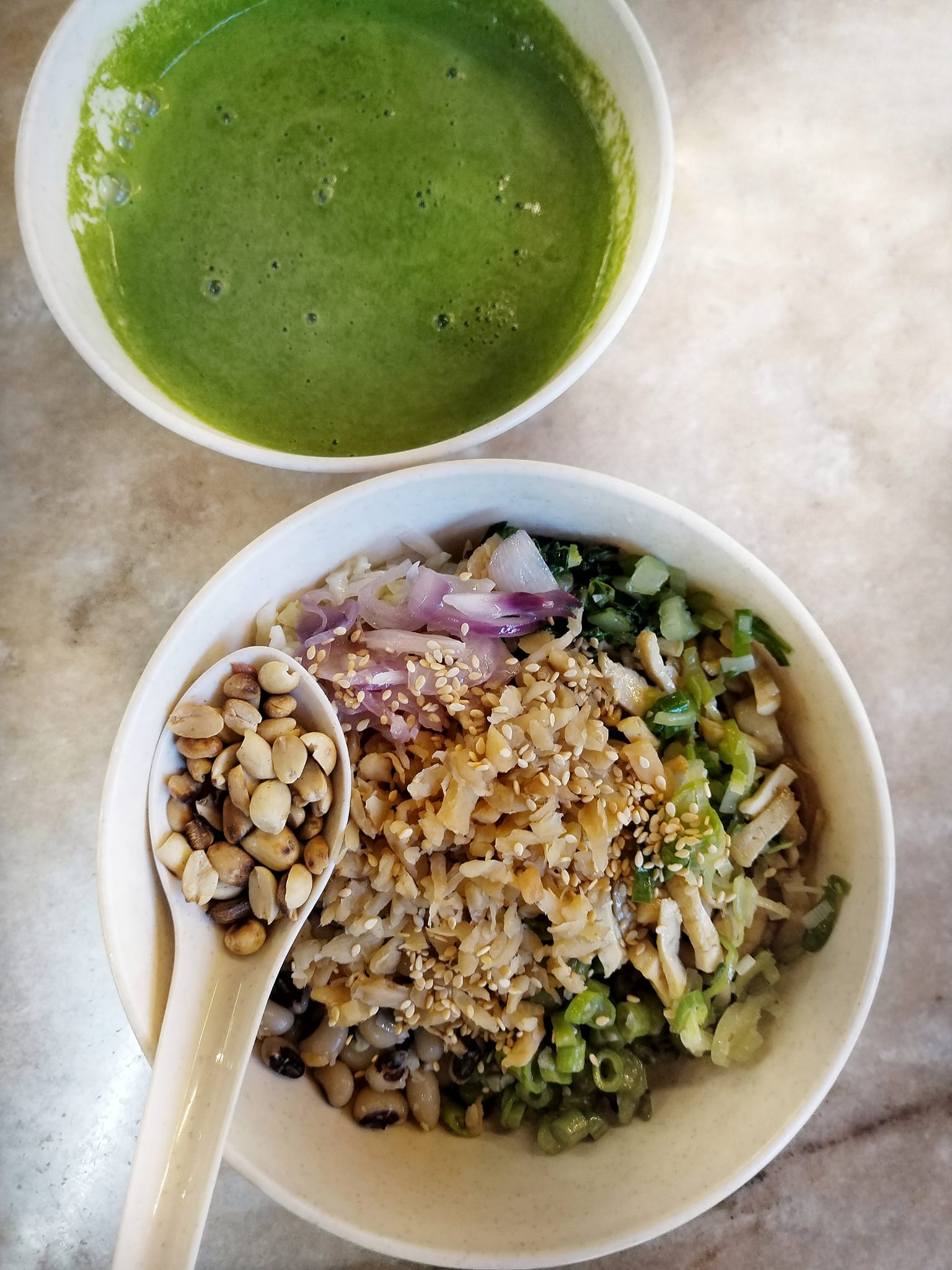 Thunder tea rice in a bowl